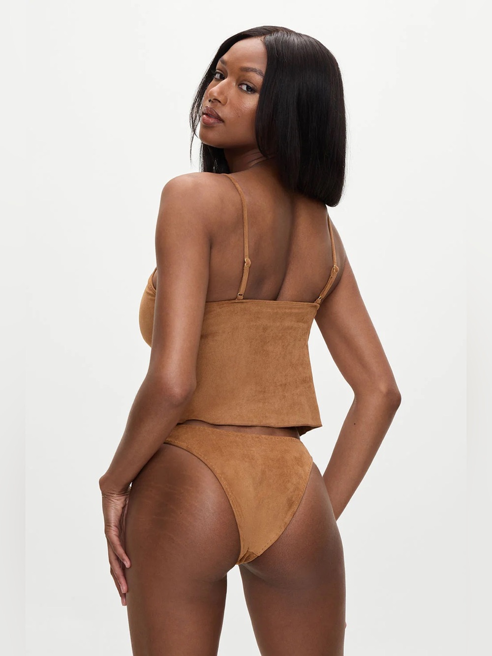 Frankie’s Bikinis x Bella Hadid Lucy Suede Tankini Top Size XS - Picture 2 of 7